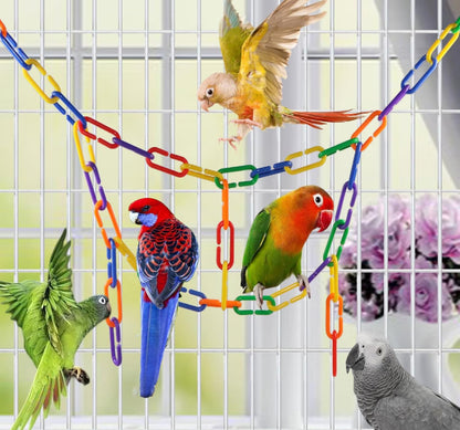 200-Piece Rainbow C-Clips Plastic Chain Links for Birds and Small Pets | Non-Toxic, Durable, and Chew-Resistant for Indoor and Outdoor Use | Easy Snap Together Design