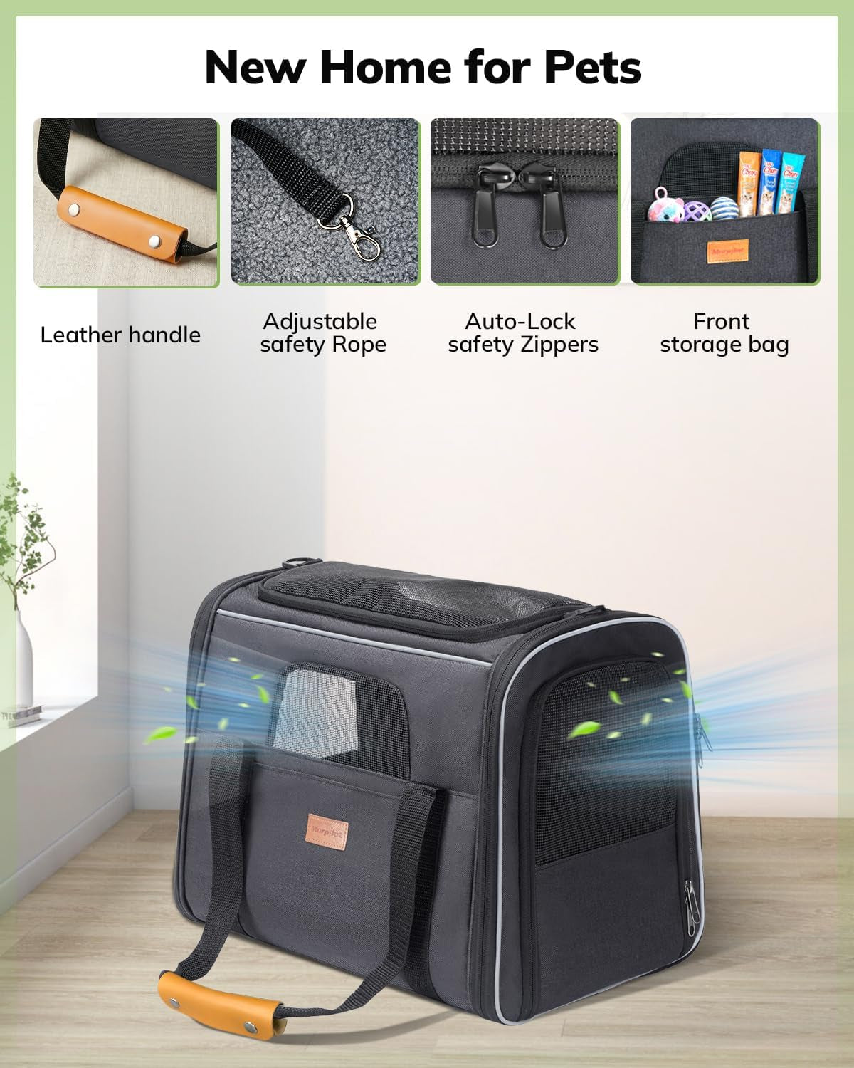 Soft Pet Carrier for Cats & Small Dogs Up to 20lbs – Airline Approved, TSA Friendly, with Cushion & Bowl