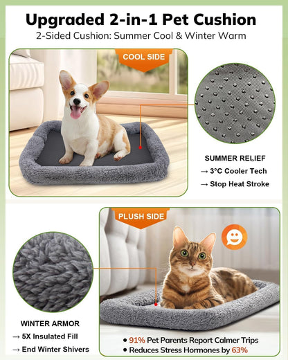 Soft Pet Carrier for Cats & Small Dogs Up to 20lbs – Airline Approved, TSA Friendly, with Cushion & Bowl