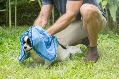 Quick-Dry Dog Towel – Absorbent Microfiber Chenille, XL, Hand Pockets