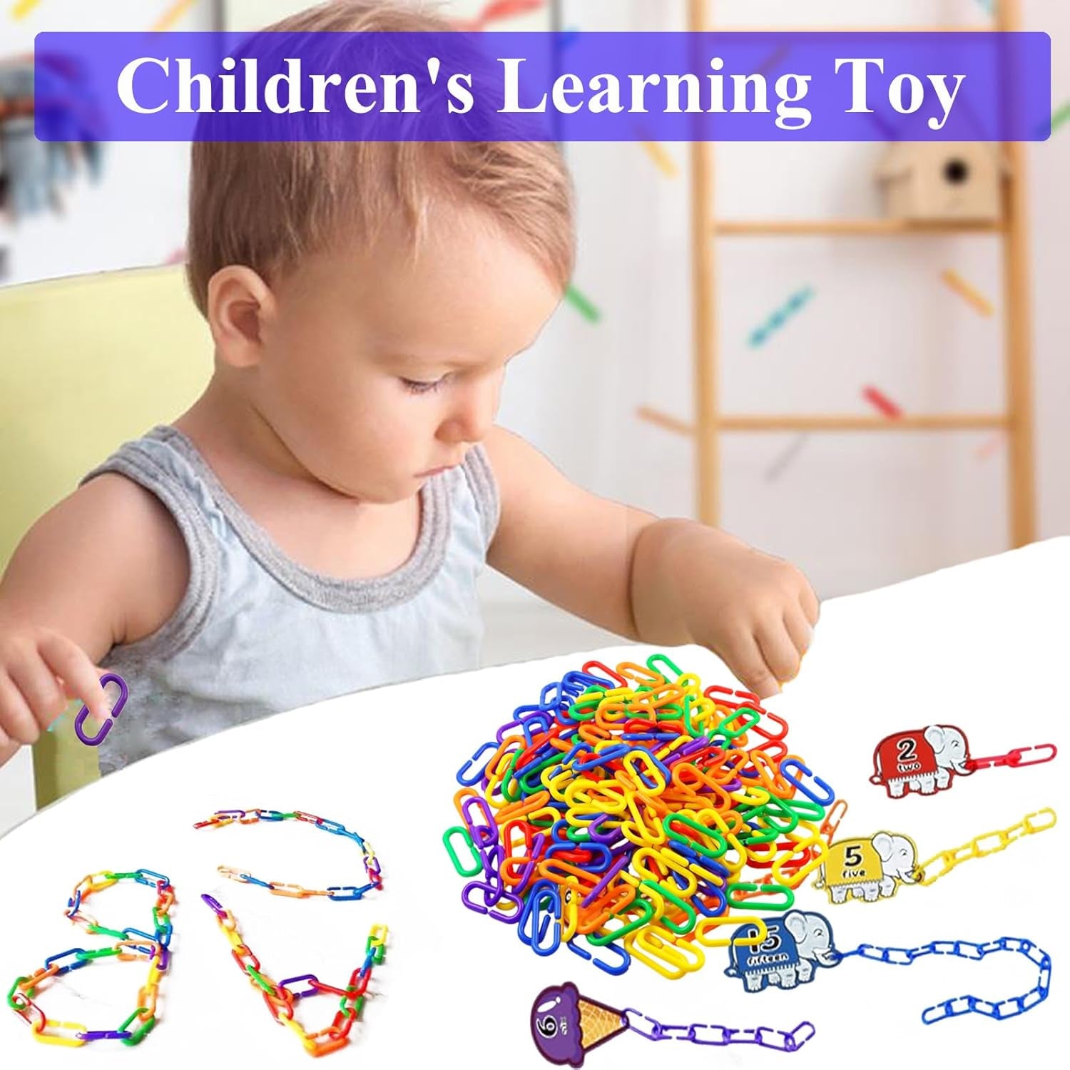 200-Piece Rainbow C-Clips Plastic Chain Links for Birds and Small Pets | Non-Toxic, Durable, and Chew-Resistant for Indoor and Outdoor Use | Easy Snap Together Design