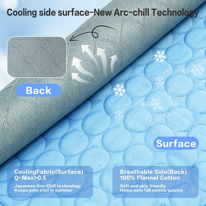 Pet Cooling Mat for Dogs & Cats – Q-Max 0.4 Arc-Chill Pad, Washable, Non-Slip, Multi-Size